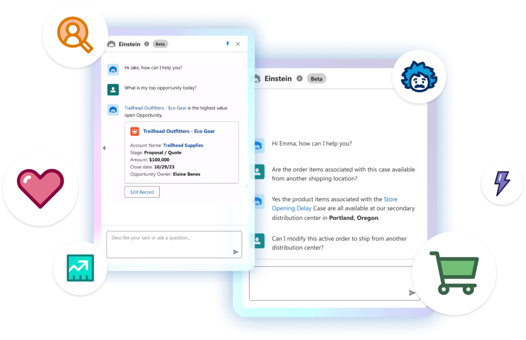 Einstein AI is a suite of artificial intelligence capabilities integrated into the Salesforce platform
